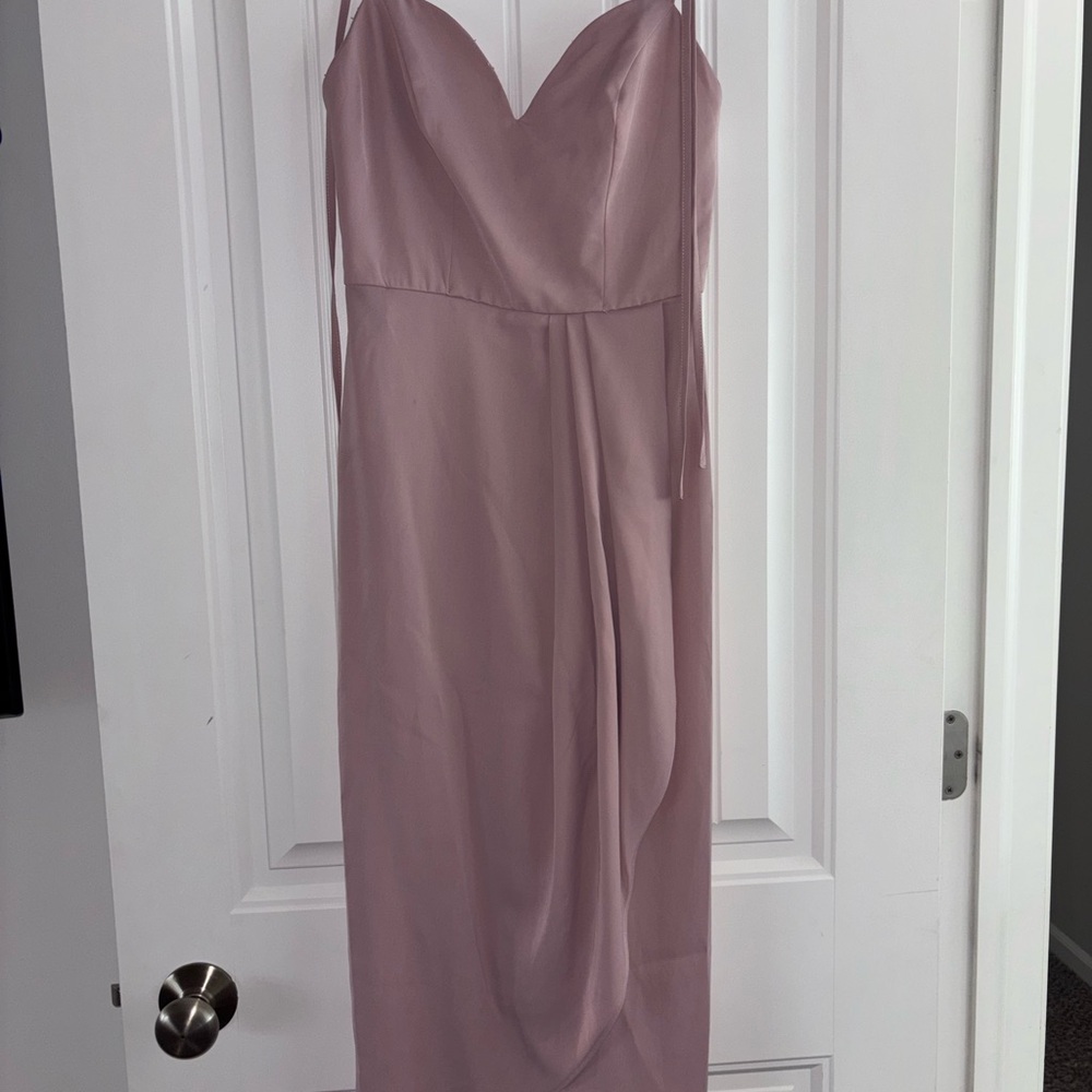 Fashion Nova Strapless Blush Dress